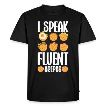 Cuisine colombienne d’Arepa - T-shirt Premium bio Homme - noir - Devant - Nico (187cm)