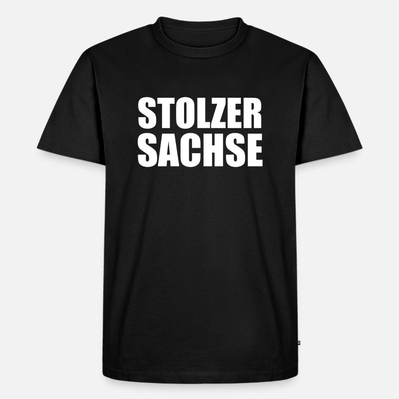 Stolzer Sachse - Männer Premium Bio T-Shirt - Schwarz
