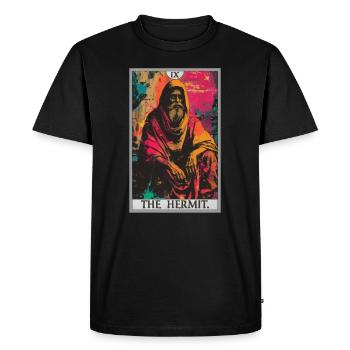 Cartes de tarot Carte de tarot L’Ermite L’Ermite - T-shirt Premium bio Homme - noir - Devant - Nico (187cm)