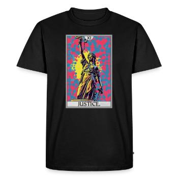 Cartes de tarot Carte de tarot Justice Justice - T-shirt Premium bio Homme - noir - Devant - Nico (187cm)