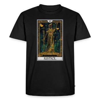 Tarot Cards Tarot Card Justice Justice - Men's Premium Organic T-Shirt - black - Front - Nico (187cm)