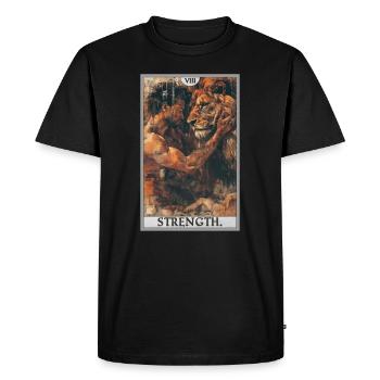 Tarot Card Tarot Card Strength Power - Men's Premium Organic T-Shirt - black - Front - Nico (187cm)