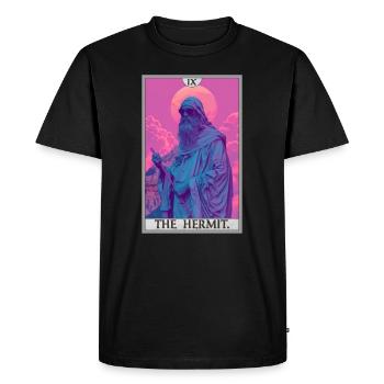 Cartes de tarot Carte de tarot L’Ermite L’Ermite - T-shirt Premium bio Homme - noir - Devant - Nico (187cm)