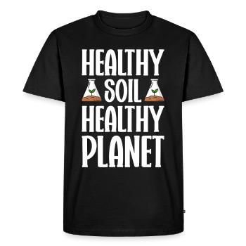 Pédologue Agronome - T-shirt Premium bio Homme - noir - Devant - Nico (187cm)