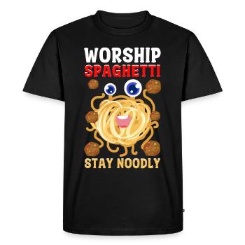 Flying Spaghetti Monster FSM - Men's Premium Organic T-Shirt - black - Front - Nico (187cm)