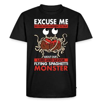 Flying Spaghetti Monster FSM - Men's Premium Organic T-Shirt - black - Front - Nico (187cm)