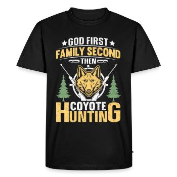 Coyote Hunter Yote - Men's Premium Organic T-Shirt - black - Front - Nico (187cm)