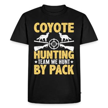 Coyote Hunter Yote - Men's Premium Organic T-Shirt - black - Front - Nico (187cm)