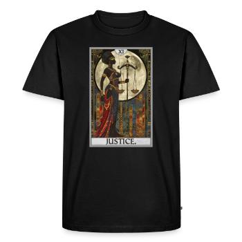 Tarot Cards Tarot Card Justice Justice - Men's Premium Organic T-Shirt - black - Front - Nico (187cm)