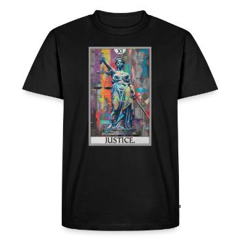 Tarot Cards Tarot Card Justice Justice - Men's Premium Organic T-Shirt - black - Front - Nico (187cm)
