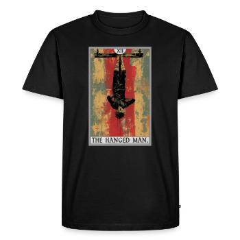 Carte de tarot Carte de tarot Le pendu - T-shirt Premium bio Homme - noir - Devant - Nico (187cm)