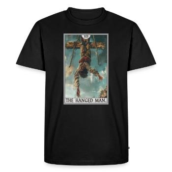 Carte de tarot Carte de tarot Le pendu - T-shirt Premium bio Homme - noir - Devant - Nico (187cm)