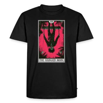 Carte de tarot Carte de tarot Le pendu - T-shirt Premium bio Homme - noir - Devant - Nico (187cm)