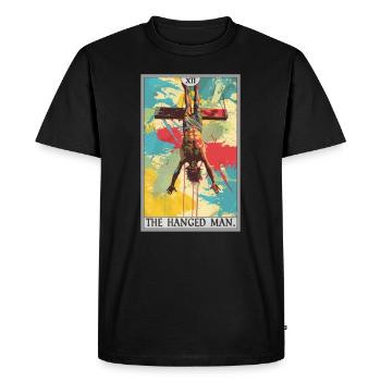Carte de tarot Carte de tarot Le pendu - T-shirt Premium bio Homme - noir - Devant - Nico (187cm)