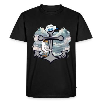 Maritime Seagull Seagulls Marins Marins Marins - T-shirt Premium bio Homme - noir - Devant - Nico (187cm)