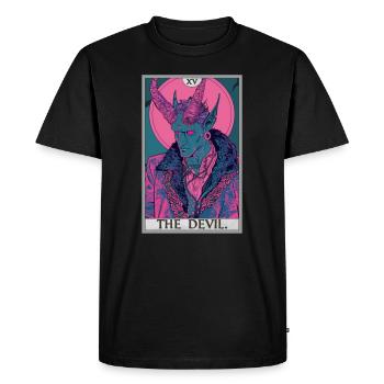 Cartes de tarot Carte de tarot Le diable Le diable - T-shirt Premium bio Homme - noir - Devant - Nico (187cm)