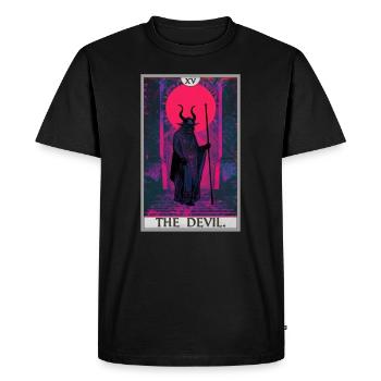 Cartes de tarot Carte de tarot Le diable Le diable - T-shirt Premium bio Homme - noir - Devant - Nico (187cm)