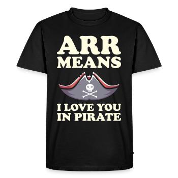 Pirate Skull Buccaneer Pirate Ship - Men's Premium Organic T-Shirt - black - Front - Nico (187cm)