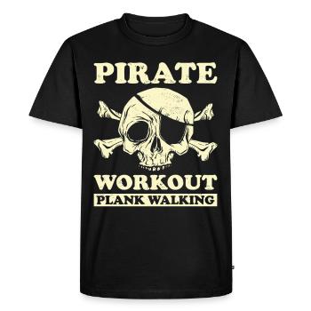 Pirate Skull Buccaneer Pirate Ship - Men's Premium Organic T-Shirt - black - Front - Nico (187cm)