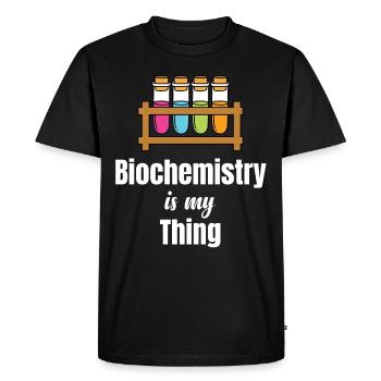 Biochemistry is my thing, scientist, - Men's Premium Organic T-Shirt - black - Front - Nico (187cm)