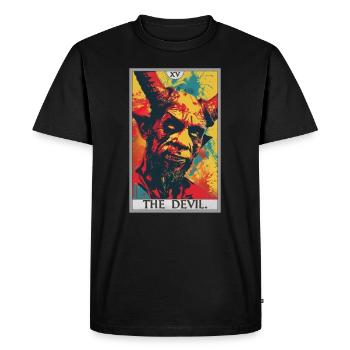Cartes de tarot Carte de tarot Le diable Le diable - T-shirt Premium bio Homme - noir - Devant - Nico (187cm)