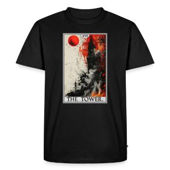 Tarot Cards Tarot Card The Tower The Tower - Men's Premium Organic T-Shirt - black - Front - Nico (187cm)