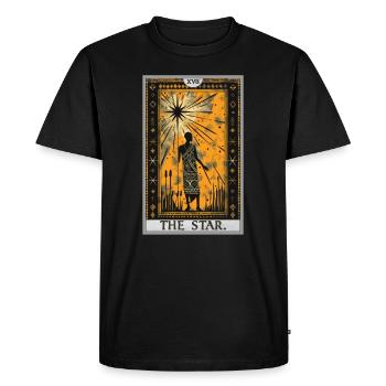 Cartes de tarot Carte de tarot L’étoile L’étoile - T-shirt Premium bio Homme - noir - Devant - Nico (187cm)