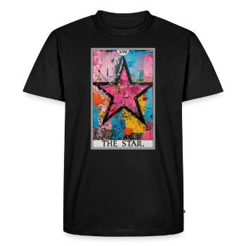 Cartes de tarot Carte de tarot L’étoile L’étoile - T-shirt Premium bio Homme - noir - Devant - Nico (187cm)