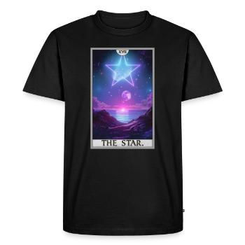 Cartes de tarot Carte de tarot L’étoile L’étoile - T-shirt Premium bio Homme - noir - Devant - Nico (187cm)