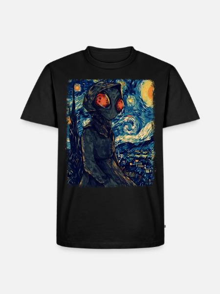 Flatwood's Monster Starry Night Painting - Men's Premium Organic T-Shirt - black