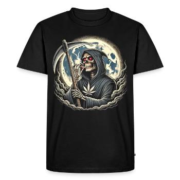La Faucheuse ivre au clair de lune - T-shirt Premium bio Homme - noir - Devant - Nico (187cm)