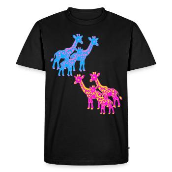 Giraffe Africa Safari Savannah 80s 90s Child - Men's Premium Organic T-Shirt - black - Front - Nico (187cm)