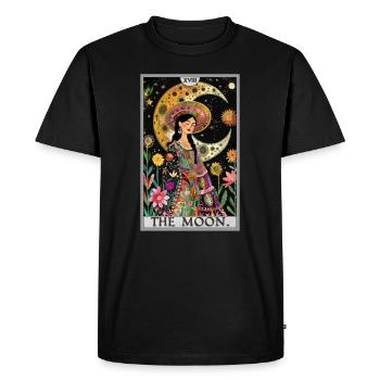 Cartes de tarot Carte de tarot La Lune La Lune - T-shirt Premium bio Homme - noir - Devant - Nico (187cm)