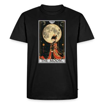 Cartes de tarot Carte de tarot La Lune La Lune - T-shirt Premium bio Homme - noir - Devant - Nico (187cm)