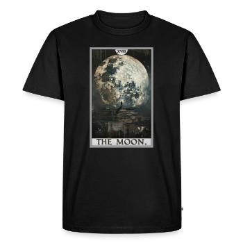 Cartes de tarot Carte de tarot La Lune La Lune - T-shirt Premium bio Homme - noir - Devant - Nico (187cm)