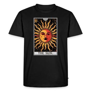 Carte de tarot Carte de tarot Le soleil Le soleil - T-shirt Premium bio Homme - noir - Devant - Nico (187cm)