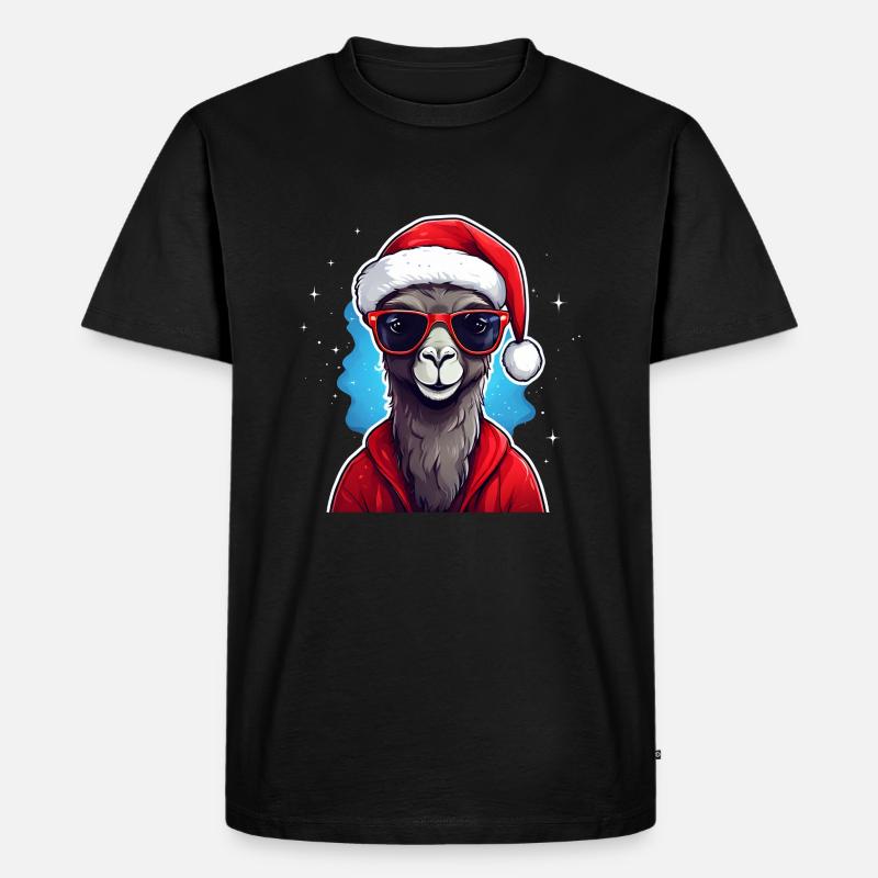 Kamel Weihnachten Weihnachtsmütze - Männer Premium Bio T-Shirt - Schwarz