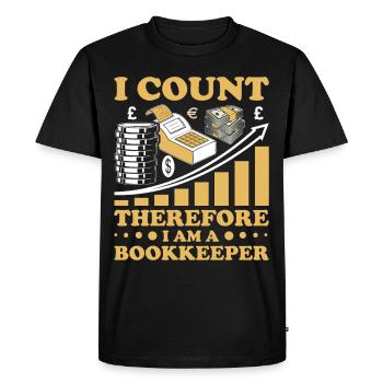 Comptabilité Comptable Financier Profession de comptable - T-shirt Premium bio Homme - noir - Devant - Nico (187cm)