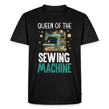 Tailleur Reine De La Machine À Coudre Couturière - T-shirt Premium bio Homme - noir - Devant - Nico (187cm)