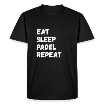 Manger dormir Padel Répéter Padel Paddle Tennis Paddleball - T-shirt Premium bio Homme - noir - Devant - Nico (187cm)