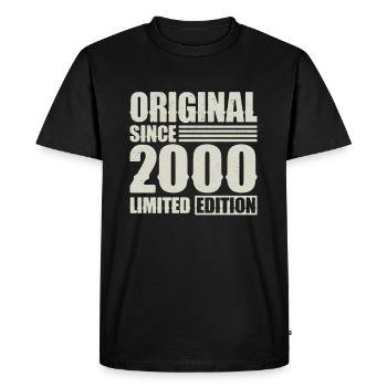 Original depuis 2000 Anniversaire 24 ans - T-shirt Premium bio Homme - noir - Devant - Nico (187cm)