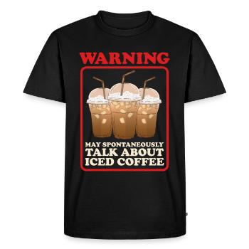 Iced Coffee Coffee Lover Iced Coffee Gift - Men's Premium Organic T-Shirt - black - Front - Nico (187cm)