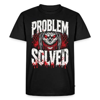 Bloody Solution - Problem Solved - Men's Premium Organic T-Shirt - black - Front - Nico (187cm)