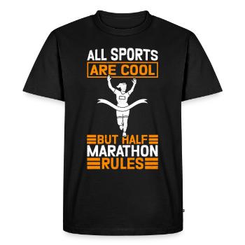 Demi-marathon Cadeau pour demi-marathon - T-shirt Premium bio Homme - noir - Devant - Nico (187cm)