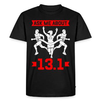 Demi-marathon Cadeau pour demi-marathon - T-shirt Premium bio Homme - noir - Devant - Nico (187cm)