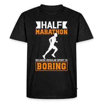 Demi-marathon Demi-marathon Cadeau de course à pied - T-shirt Premium bio Homme - noir - Devant - Nico (187cm)