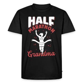 Demi-marathon Grand-mère Demi-marathon Cadeau - T-shirt Premium bio Homme - noir - Devant - Nico (187cm)