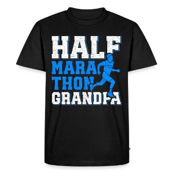Demi-marathon Grand-père Cadeau de demi-marathon - T-shirt Premium bio Homme - noir - Devant - Nico (187cm)