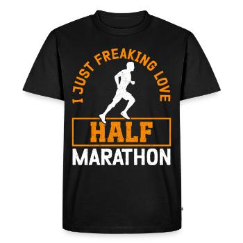 Demi-marathon Cadeau pour coureur de semi-marathon - T-shirt Premium bio Homme - noir - Devant - Nico (187cm)