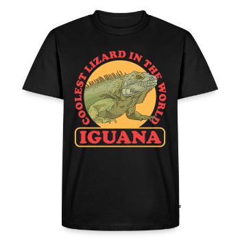 Iguane Reptile Lézard Iguanes Cadeau - T-shirt Premium bio Homme - noir - Devant - Nico (187cm)